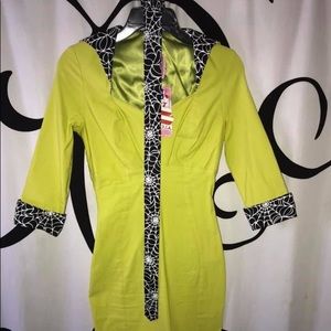 Bnwt pinup Couture Lorelei chartreuse spiderweb